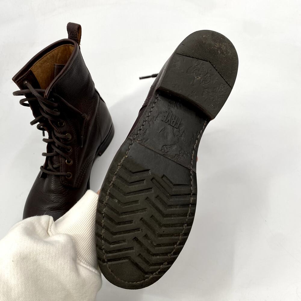 Frye Veronica Leather Cherry Brown Combat Boots - image 8